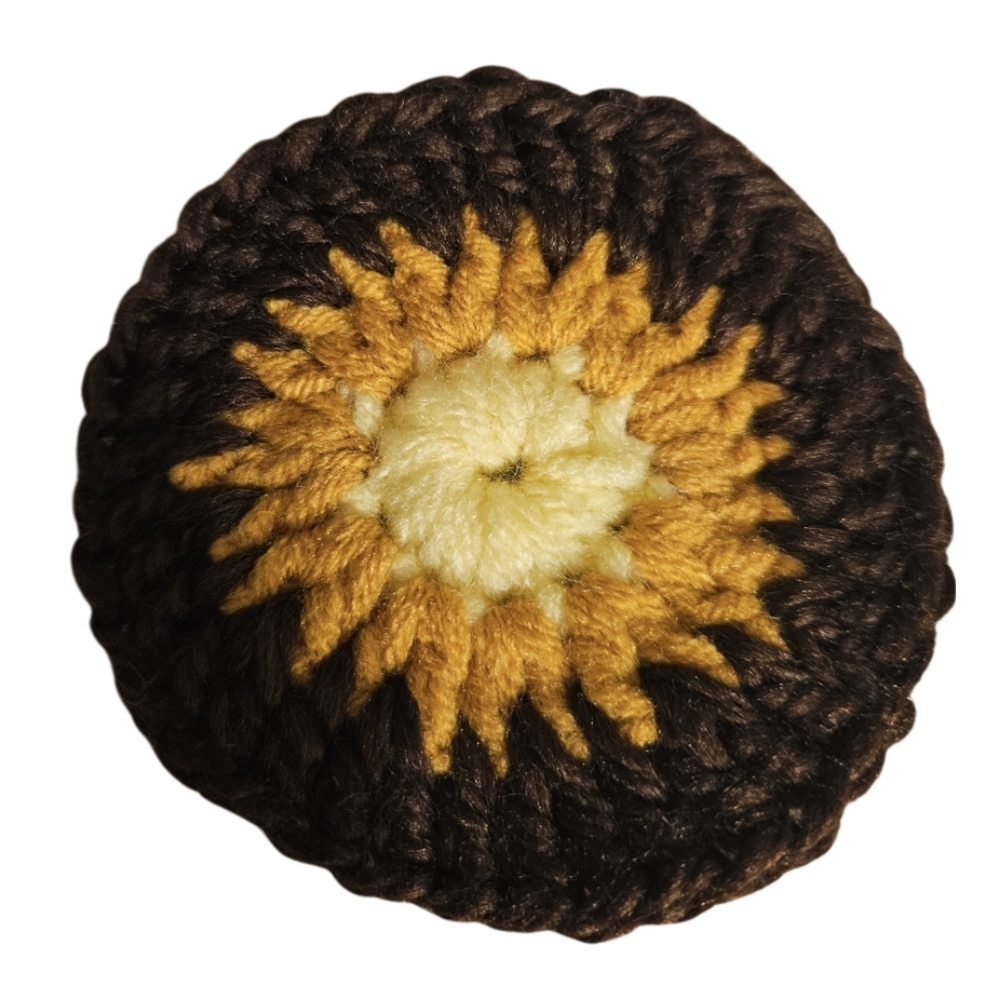 Hand Crafted 2pc Set Crochet Sunflower Coaster Home Decor Floral Retro Mug Rug - Picture 14 of 17